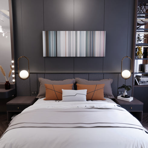 Bedroom interior with Lady-Gaga-Bad-Romance Frome on the wall