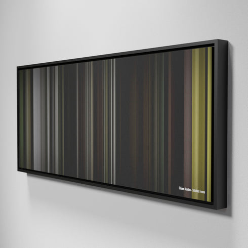 Side view of Framed Buff's of Shawn-Mendes-Stitches Frome on the wall