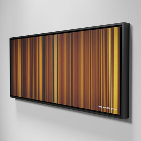 Side view of Framed Buff's of Nirvana-Smells-Like-Teen-Spirit Frome on the wall