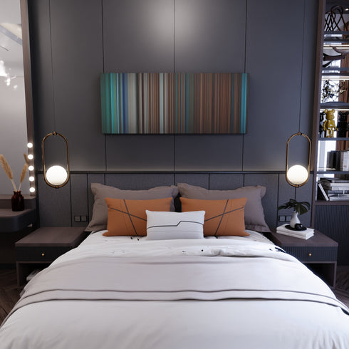 Bedroom interior with 50-Cent-In-Da-Club Frome on the wall