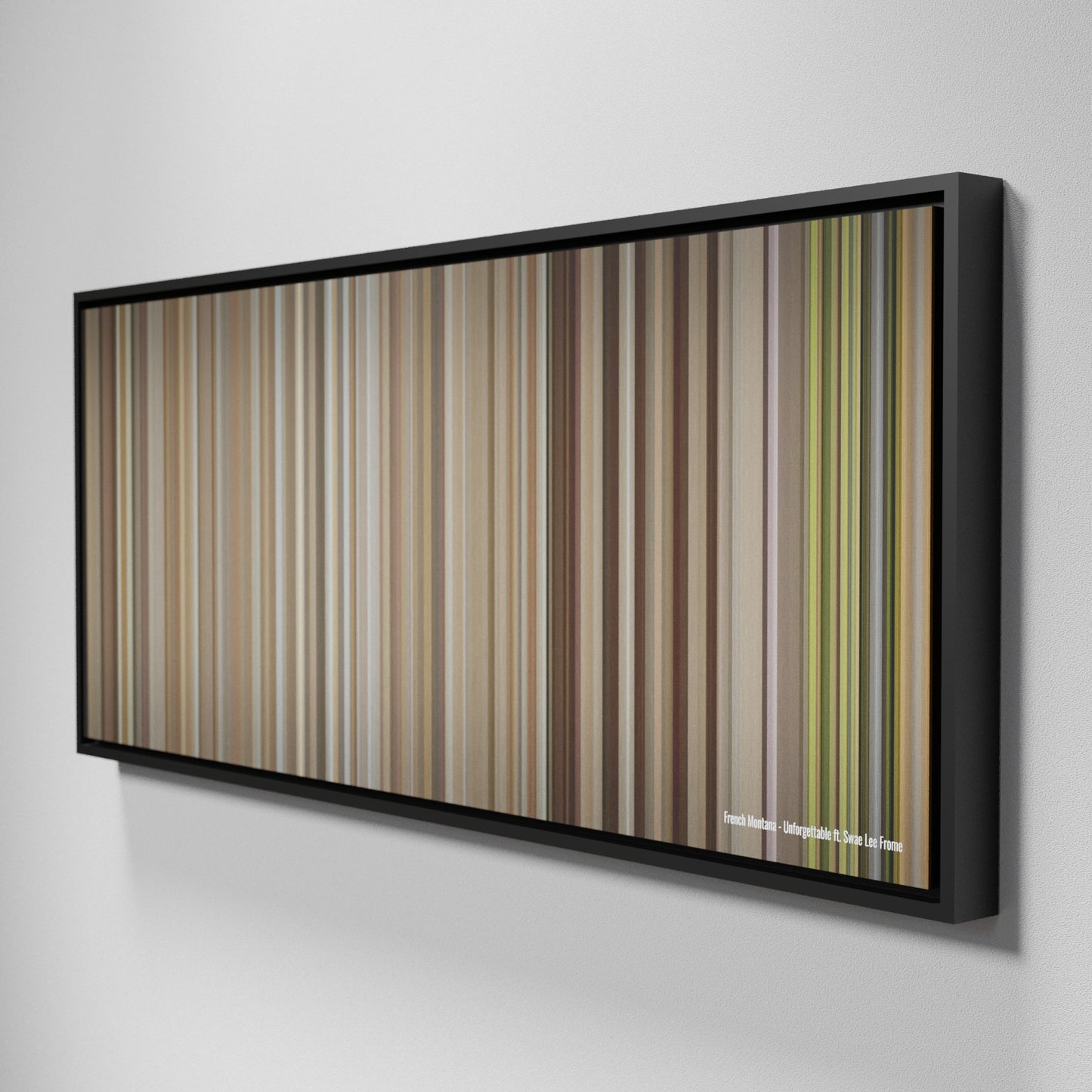 Side view of Framed Buff's of French-Montana-Unforgettable Frome on the wall