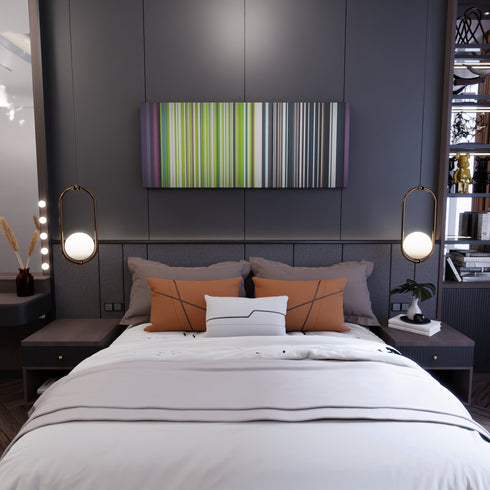 Bedroom interior with Joey-Montana-Picky Frome on the wall