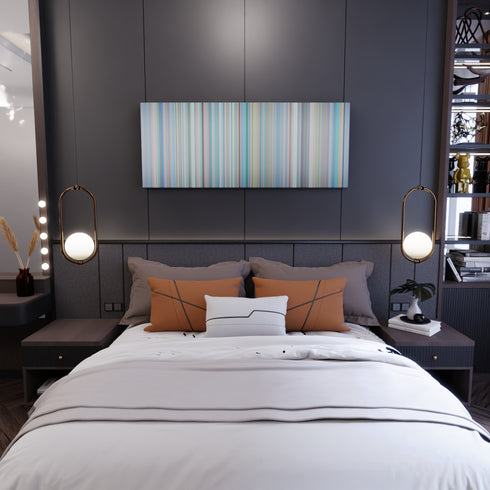 Bedroom interior with 6ix9ine-Bebe Frome on the wall