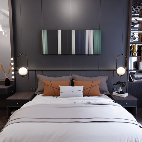 Bedroom interior with twenty-one-pilots-Ride Frome on the wall