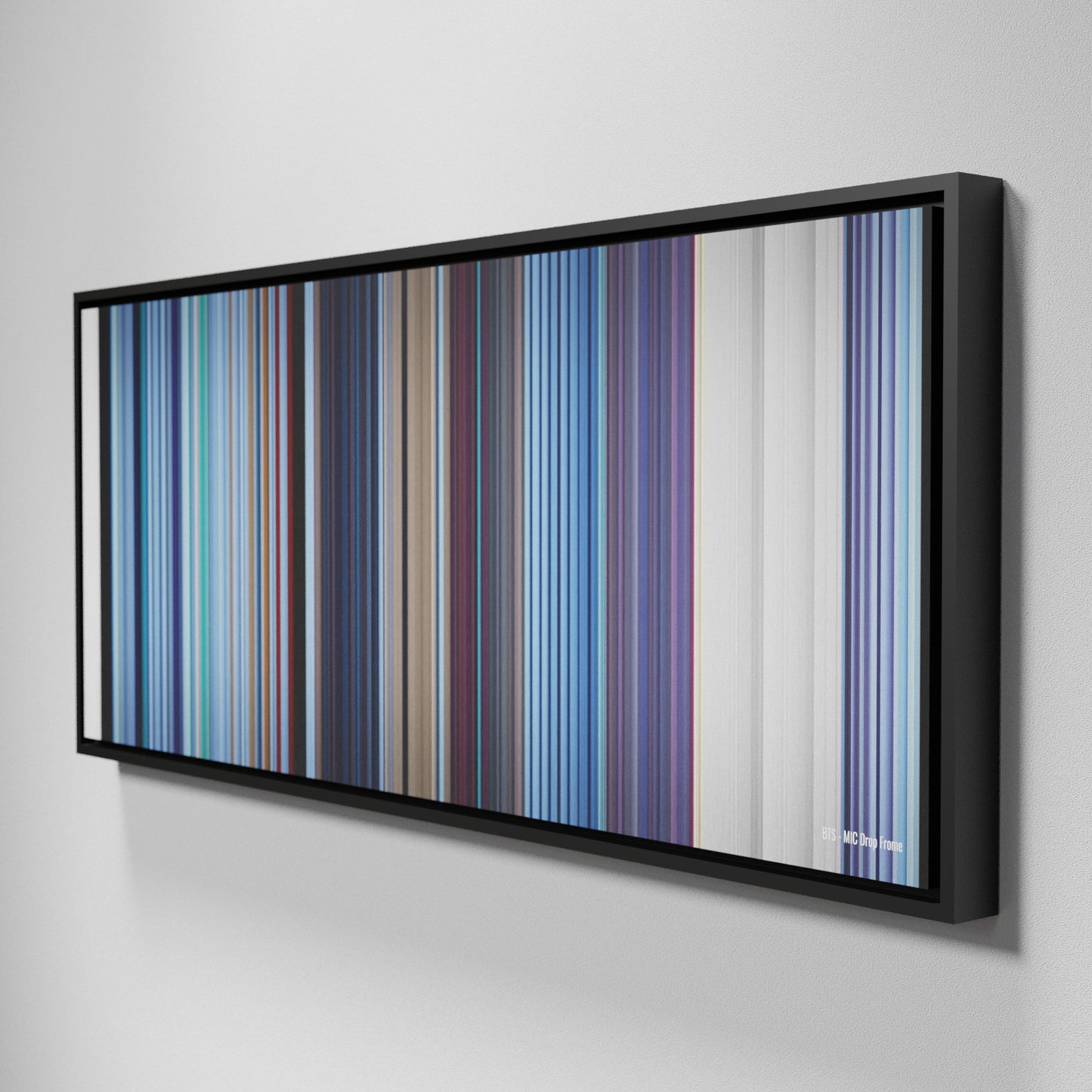 Side view of Framed Buff's of BTS-MIC-Drop Frome on the wall