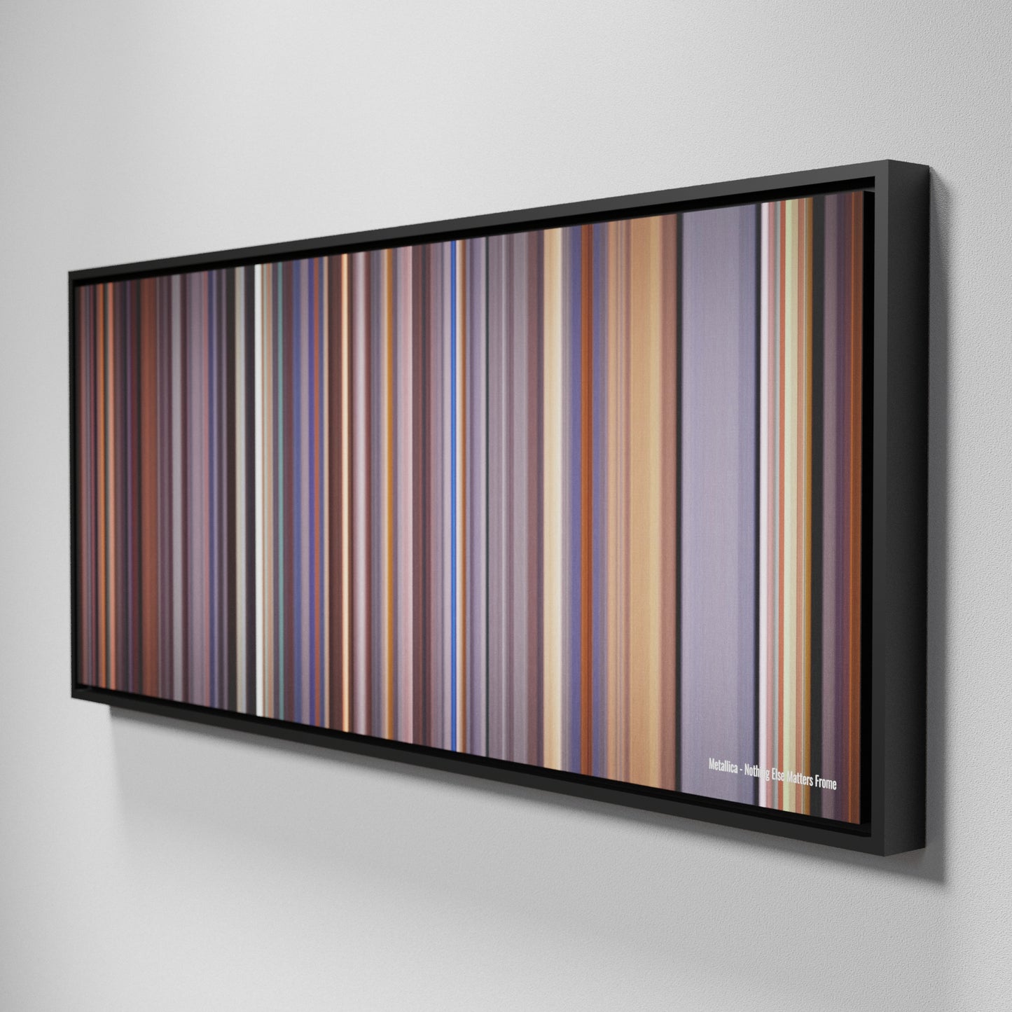 Side view of Framed Buff's of Metallica-Nothing-Else-Matters Frome on the wall