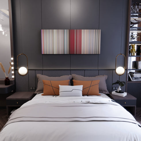 Bedroom interior with Iggy-Azalea-Fancy Frome on the wall