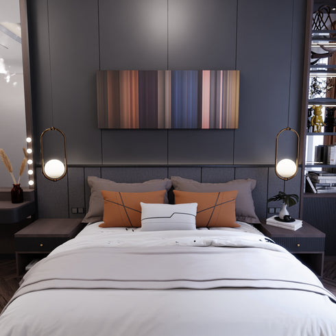 Bedroom interior with Ariana-Grande-No-tears-left-to-cry Frome on the wall