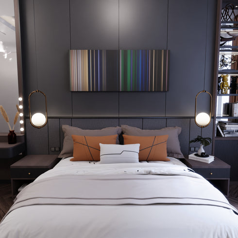 Bedroom interior with Ylvis-The-Fox Frome on the wall