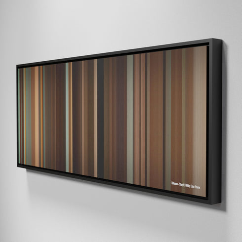 Side view of Framed Buff's of Rihanna-Stay Frome on the wall