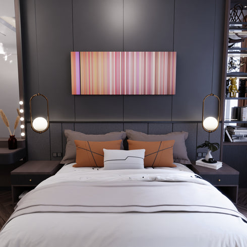 Bedroom interior with 6ix9ine-Nicki-Minaj-Murda-Beatz-Fefe Frome on the wall