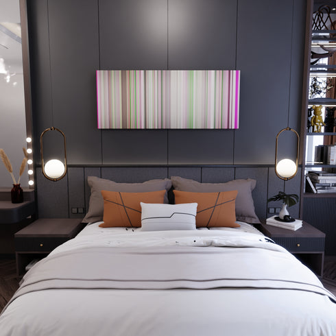 Bedroom interior with David-Guetta--Showtek-Bad Frome on the wall