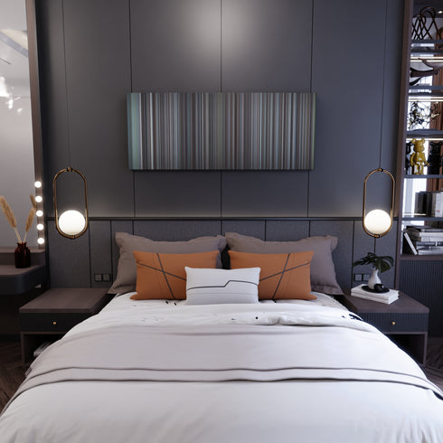 Bedroom interior with Ozuna-Siguelo-Bailando Frome on the wall