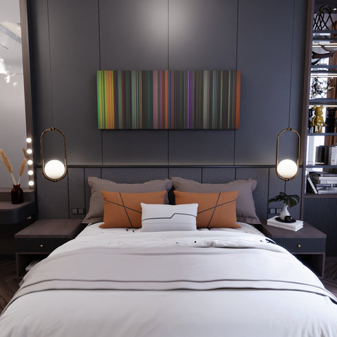 Bedroom interior with Travis-Scott-Sicko-Mode Frome on the wall