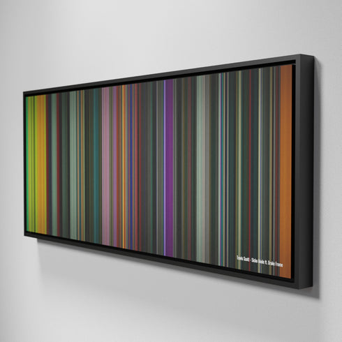 Side view of Framed Buff's of Travis-Scott-Sicko-Mode Frome on the wall