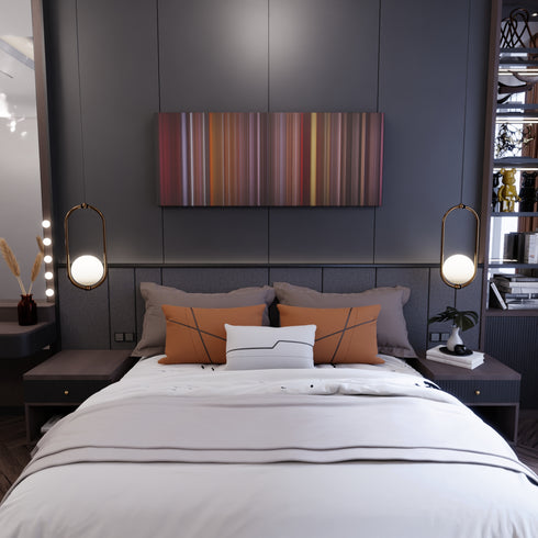 Bedroom interior with Thalia-Desde-Esa-Noche Frome on the wall