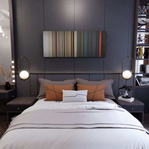 Bedroom interior with Post-Malone-Psycho Frome on the wall