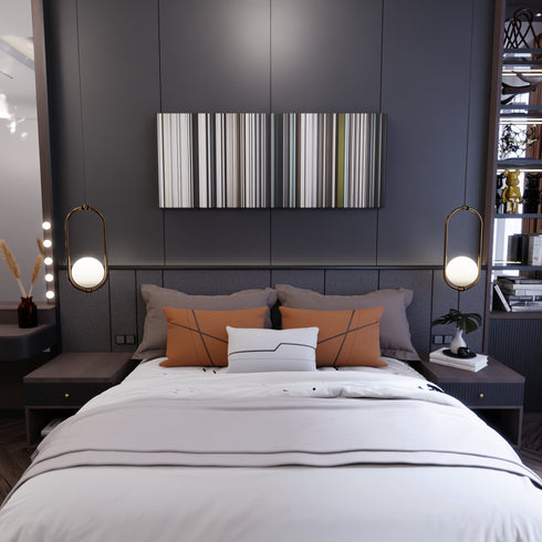 Bedroom interior with William-Scream--Shout Frome on the wall