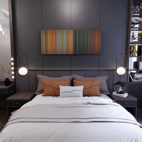 Bedroom interior with Marshmello-Happier Frome on the wall