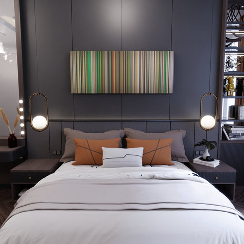 Bedroom interior with Rae-Sremmurd-Black-Beatles Frome on the wall