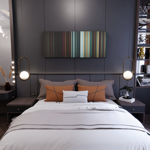 Bedroom interior with Bad-Bunny-Callaita Frome on the wall