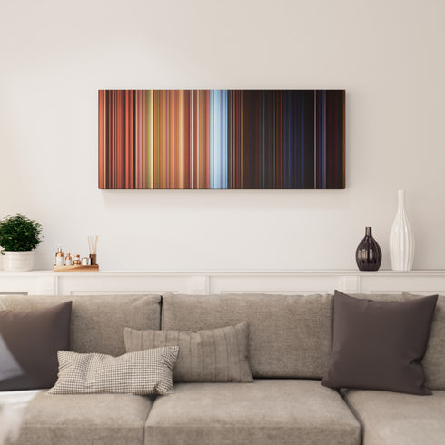 Living room interior with Rihanna-Man-Down Frome on the wall