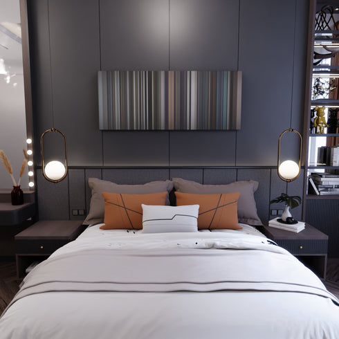 Bedroom interior with Melendi-Destino-o-Casualidad Frome on the wall