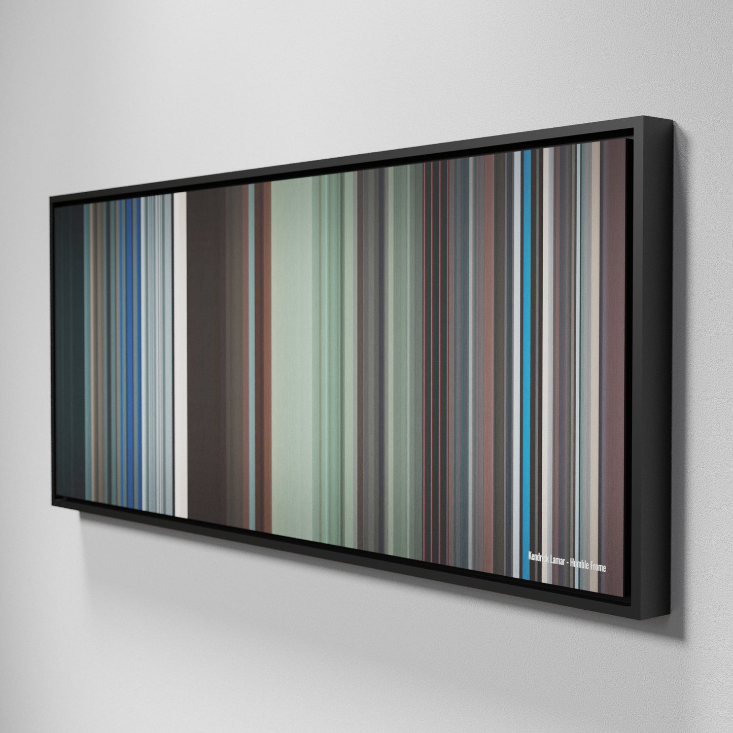 Side view of Framed Buff's of Kendrick-Lamar-Humble Frome on the wall