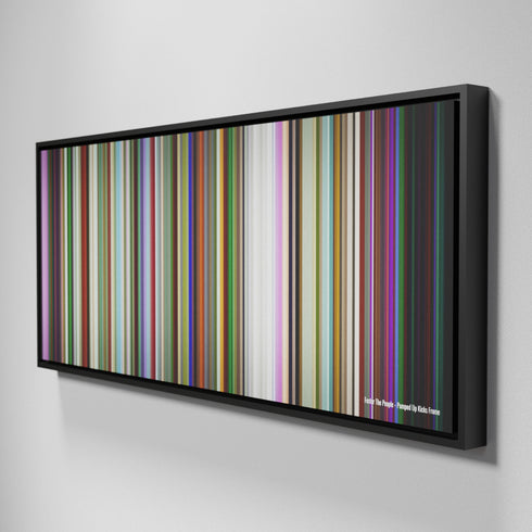 Side view of Framed Buff's of Foster-The-People-Pumped-Up-Kicks Frome on the wall