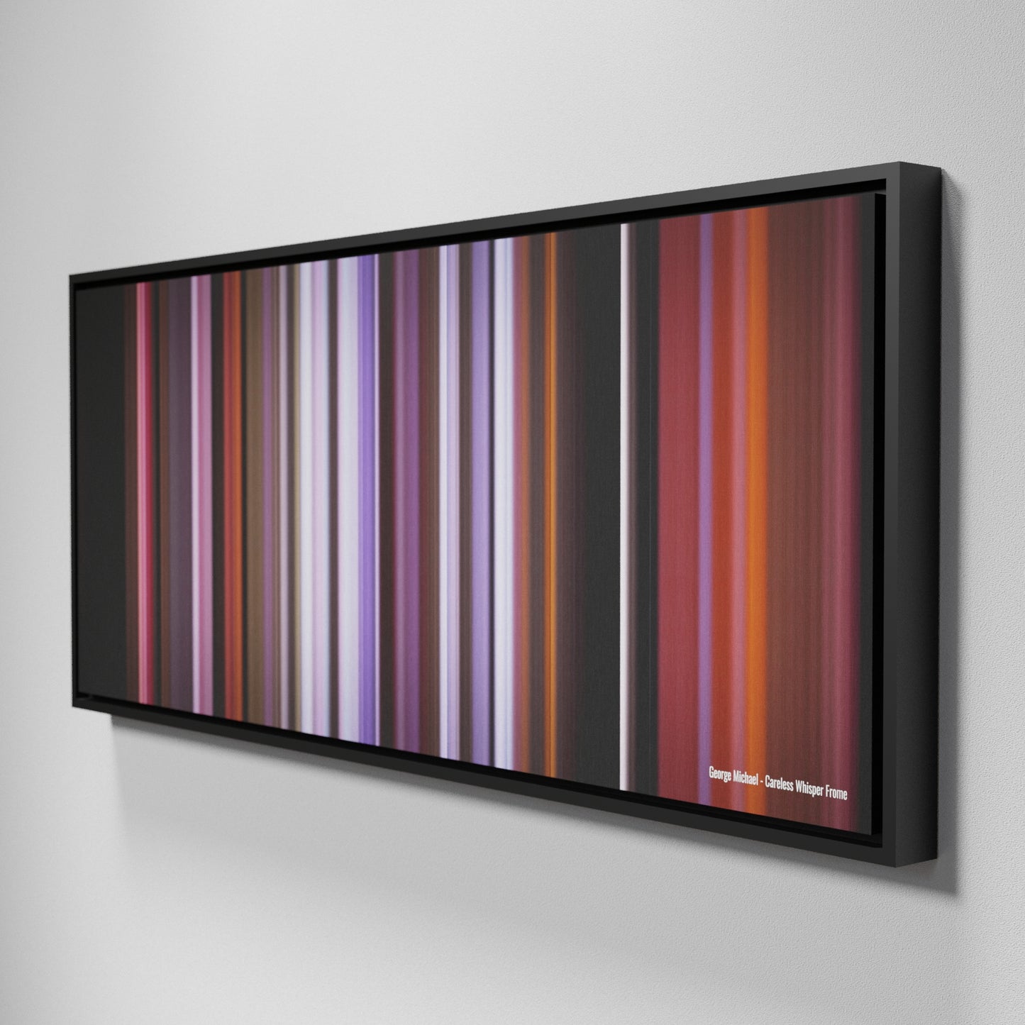 Side view of Framed Buff's of George-Michael-Careless-Whisper Frome on the wall