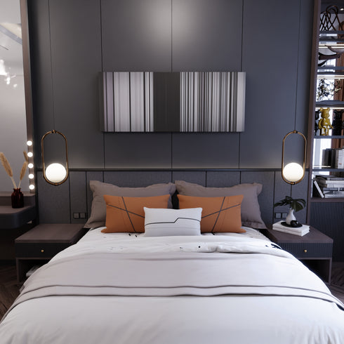 Bedroom interior with Willy-William-Ego Frome on the wall