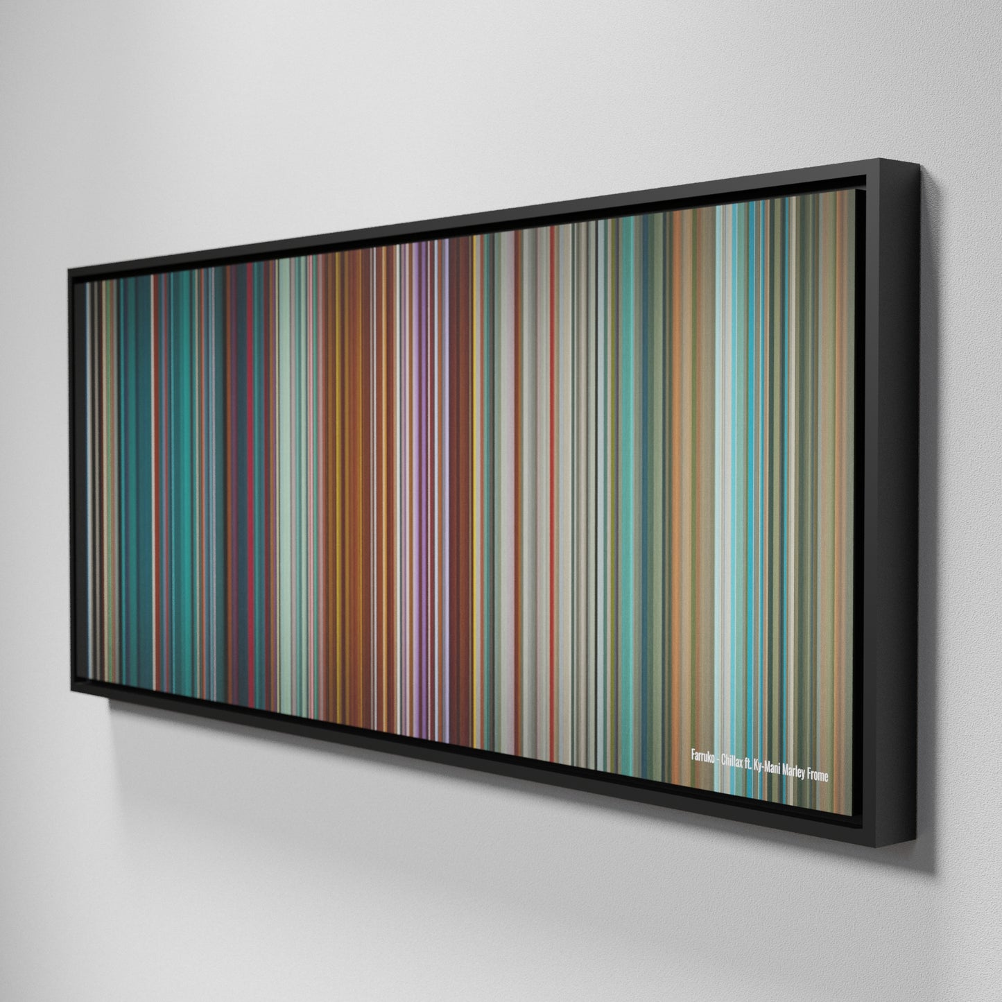 Side view of Framed Buff's of Farruko-Chillax Frome on the wall