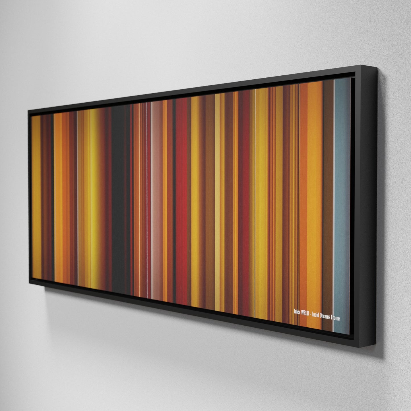 Side view of Framed Buff's of Juice-WRLD-Lucid-Dreams Frome on the wall