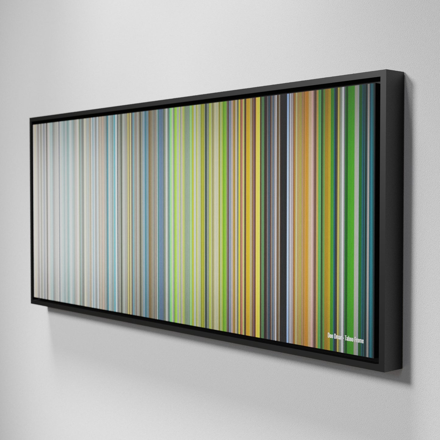 Side view of Framed Buff's of Don-Omar-Taboo Frome on the wall