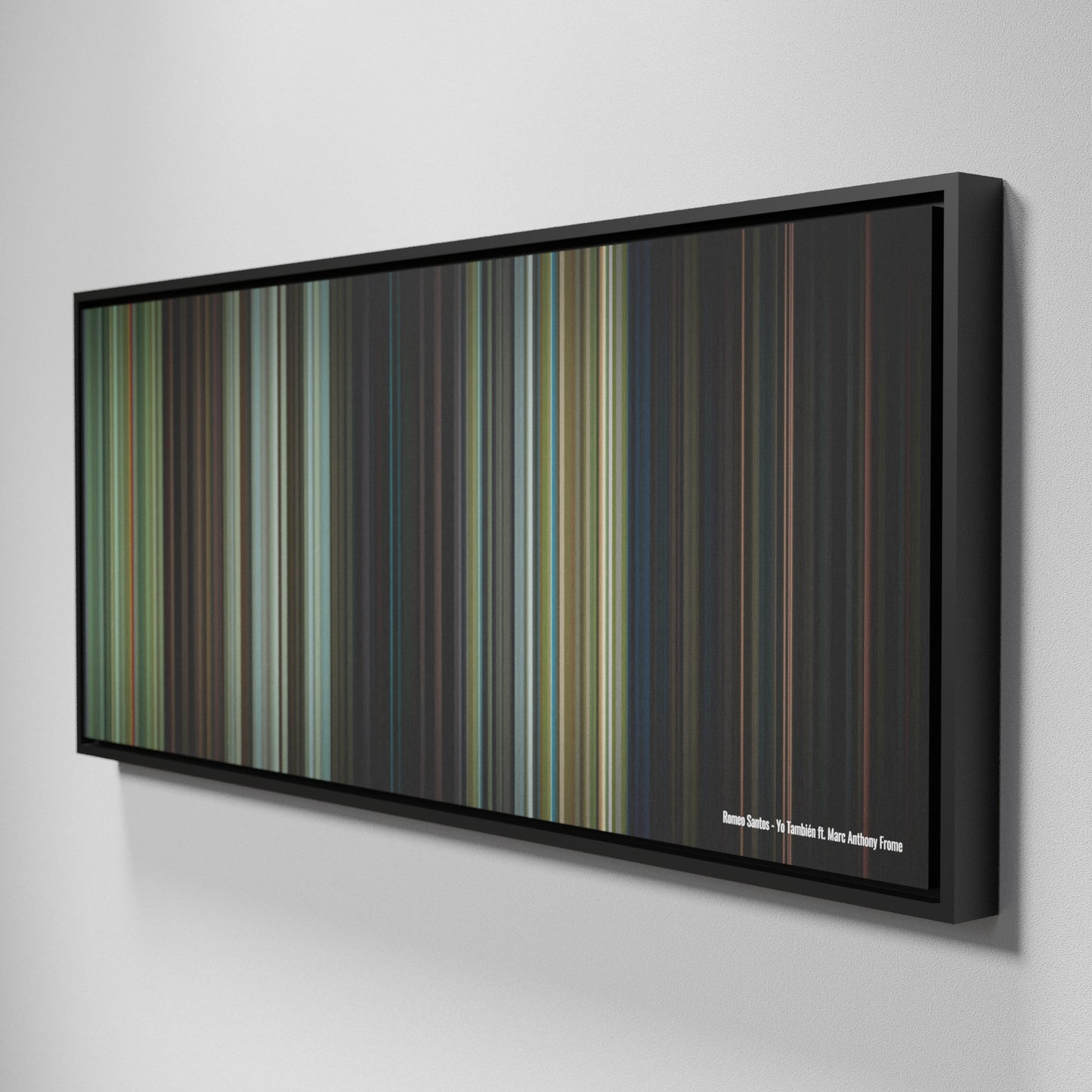 Side view of Framed Buff's of Romeo-Santos-Yo-Tambien Frome on the wall