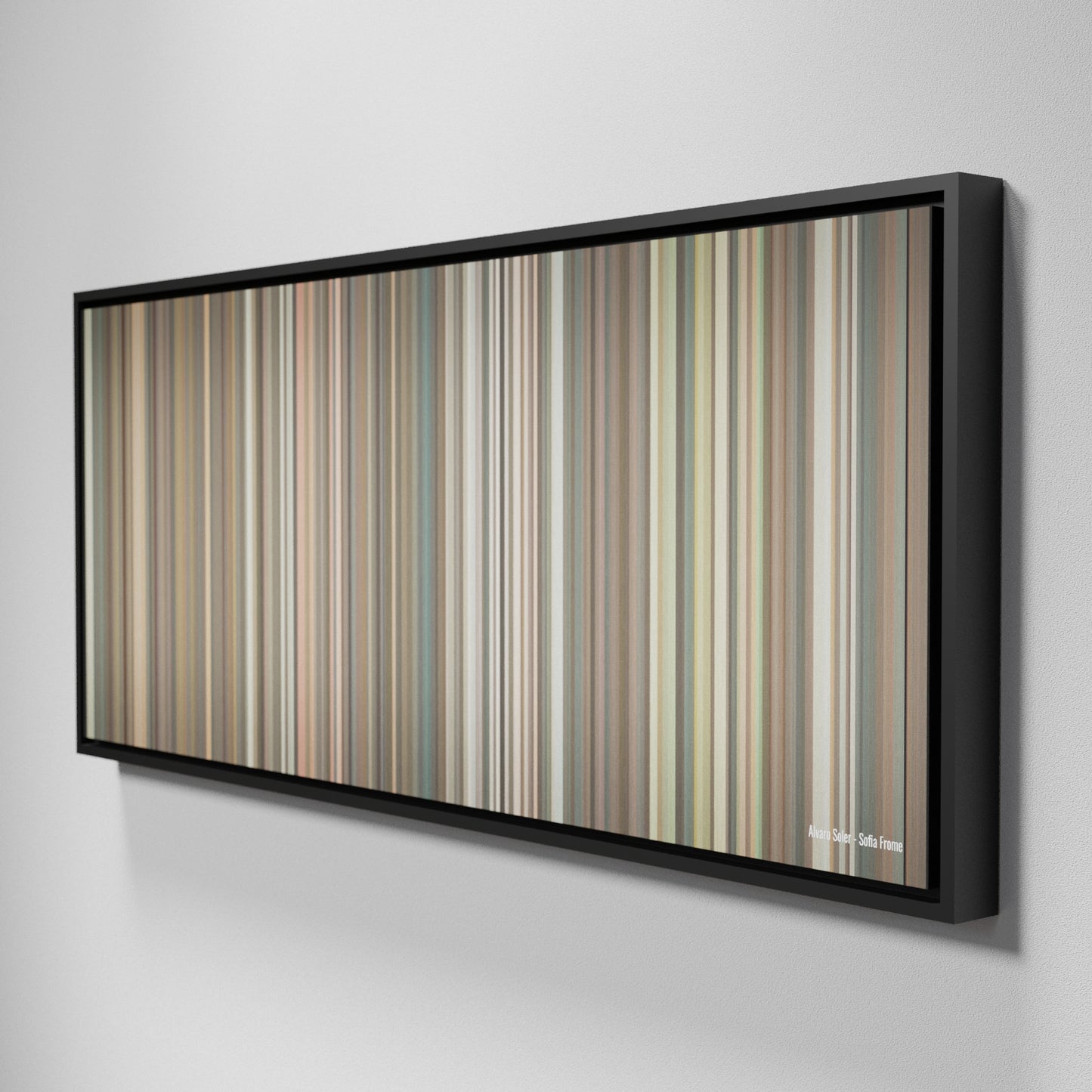 Side view of Framed Buff's of Alvaro-Soler-Sofia Frome on the wall