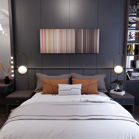 Bedroom interior with One-Direction-One-Thing Frome on the wall