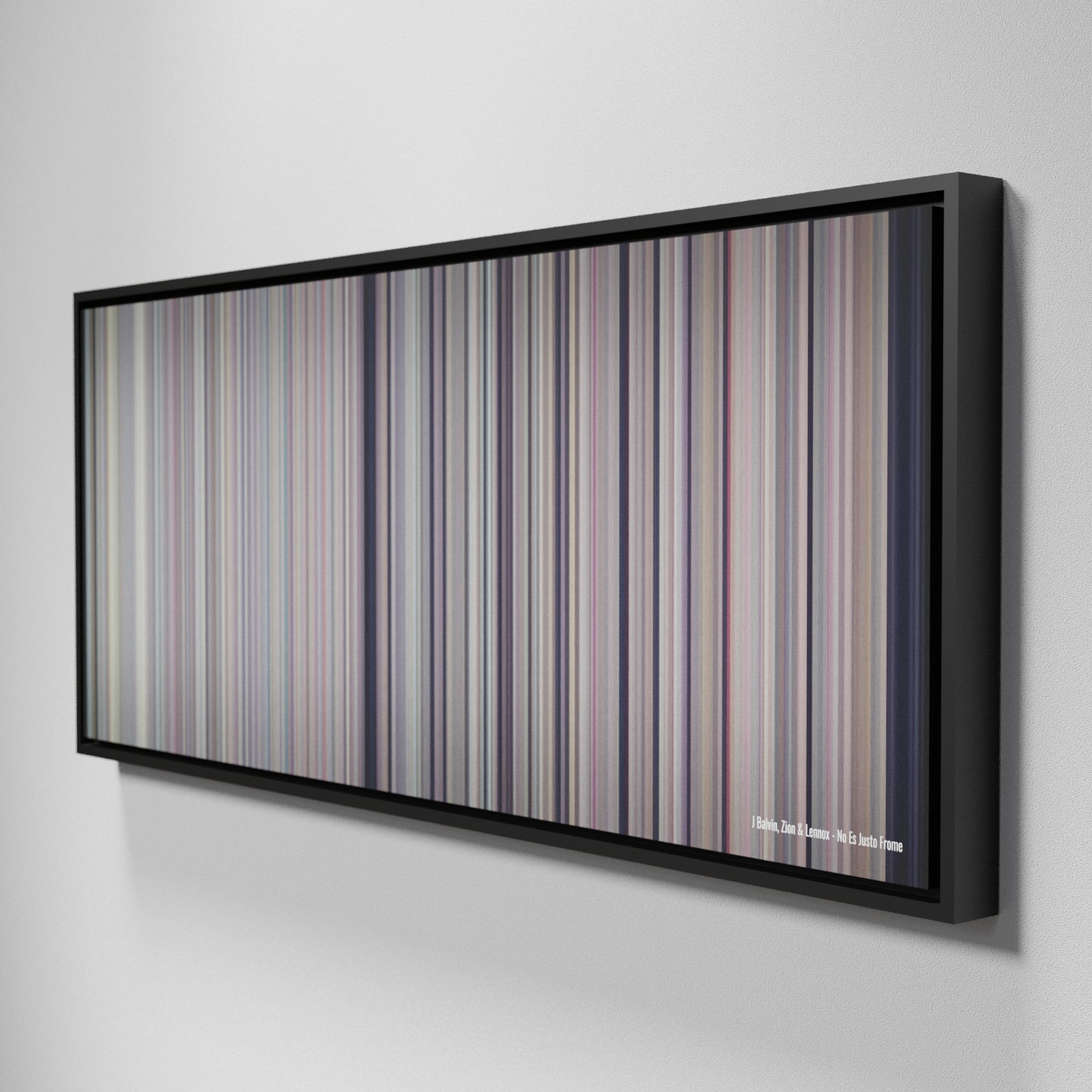 Side view of Framed Buff's of J-Balvin-Zion--Lennox-No-Es-Justo Frome on the wall