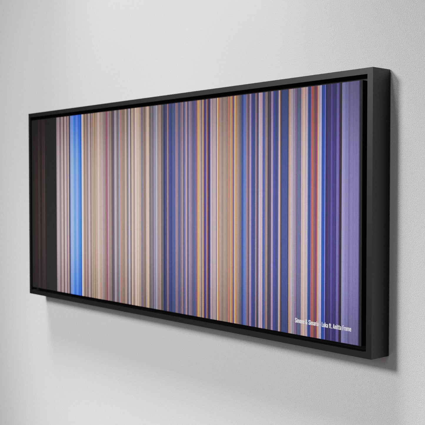 Side view of Framed Buff's of Simone--Simaria-Loka Frome on the wall