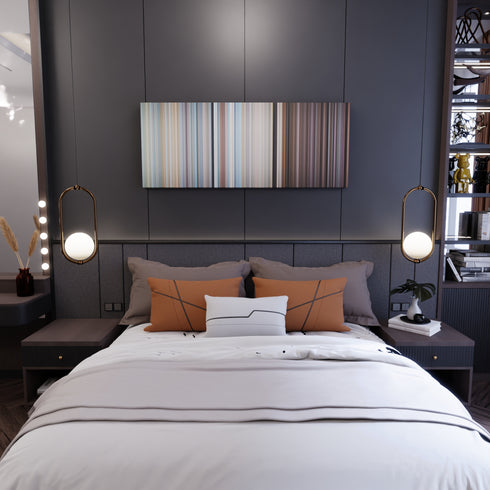 Bedroom interior with Katy-Perry-Chained-To-The-Rhythm Frome on the wall