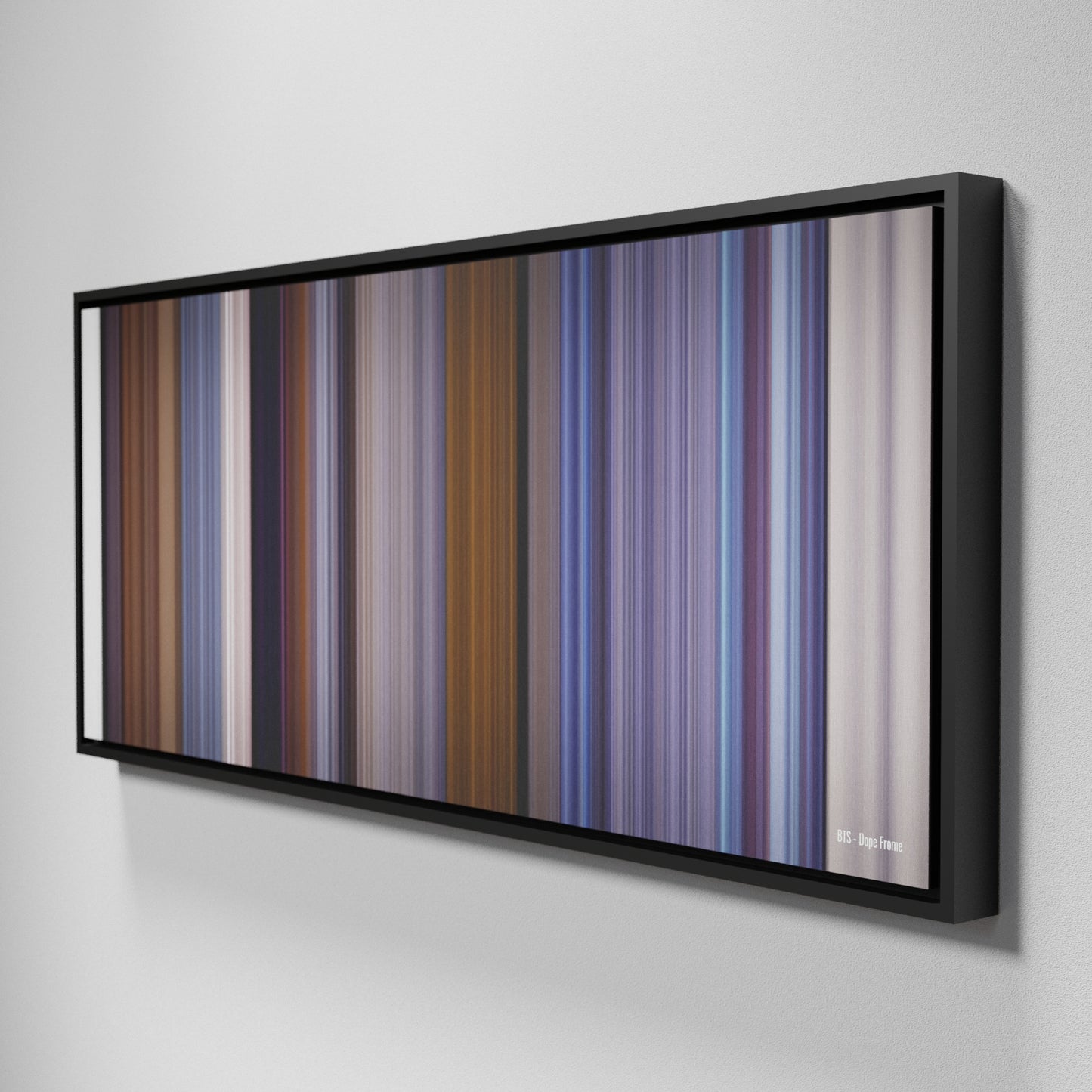 Side view of Framed Buff's of BTS-Dope Frome on the wall