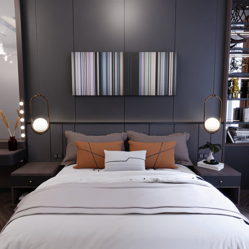 Bedroom interior with Taylor-Swift-Style Frome on the wall