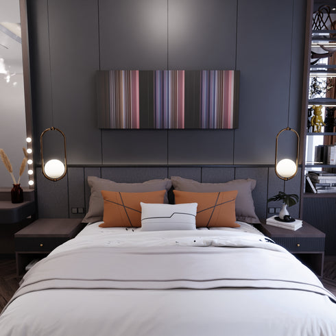 Bedroom interior with Daddy-Yankee-La-Rompe-Corazones Frome on the wall