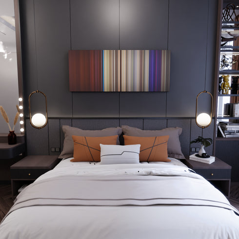 Bedroom interior with Lil-Dicky-Freaky-Friday Frome on the wall