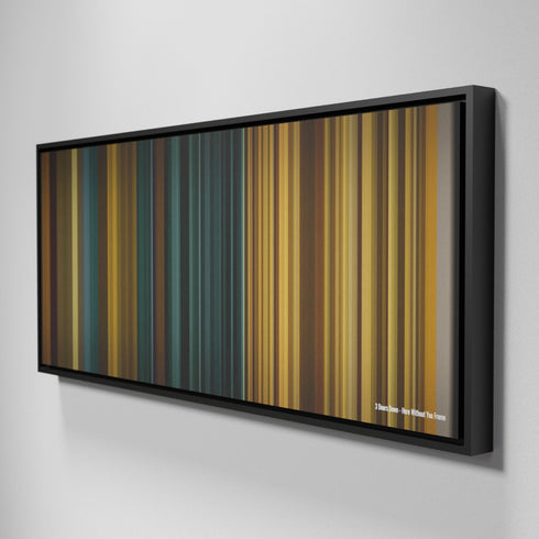 Side view of Framed Buff's of 3-Doors-Down-Here-Without-You Frome on the wall