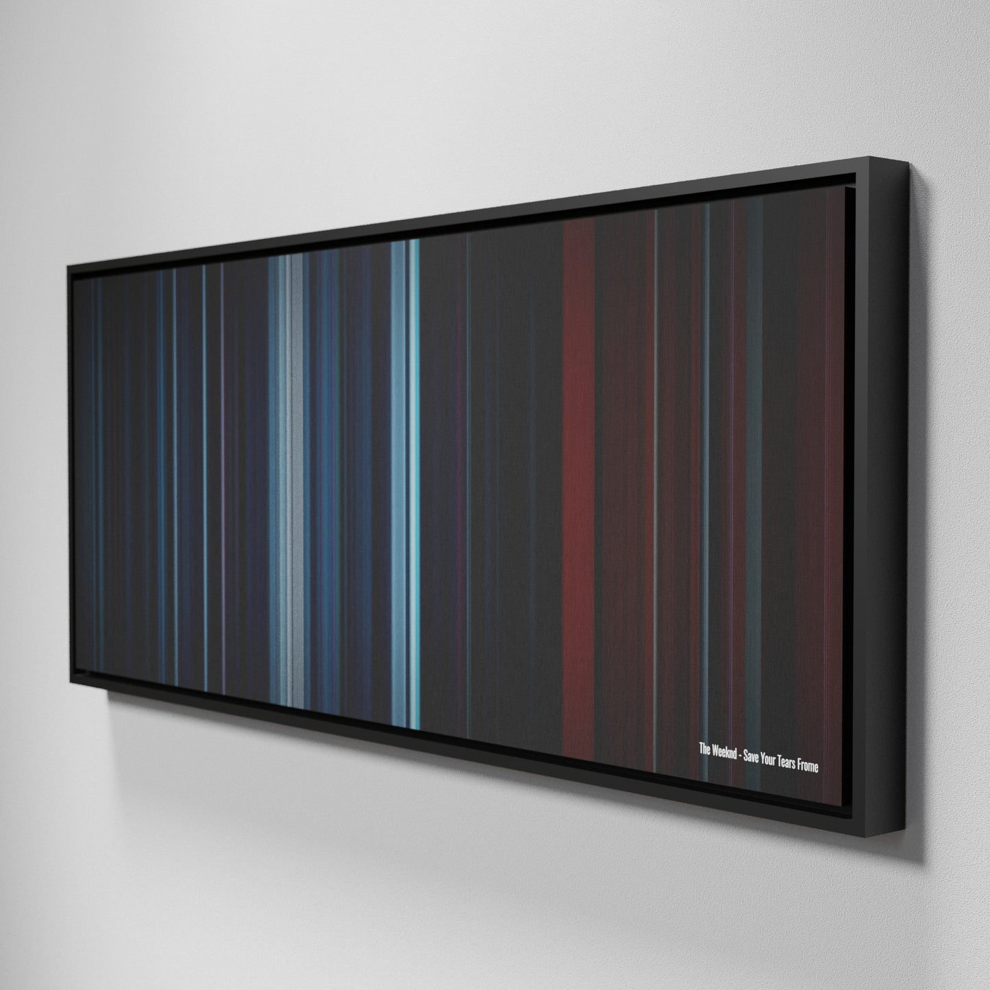 Side view of Framed Buff's of The-Weeknd-Save-Your-Tears Frome on the wall