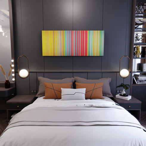 Bedroom interior with Sofia-Reyes-123 Frome on the wall