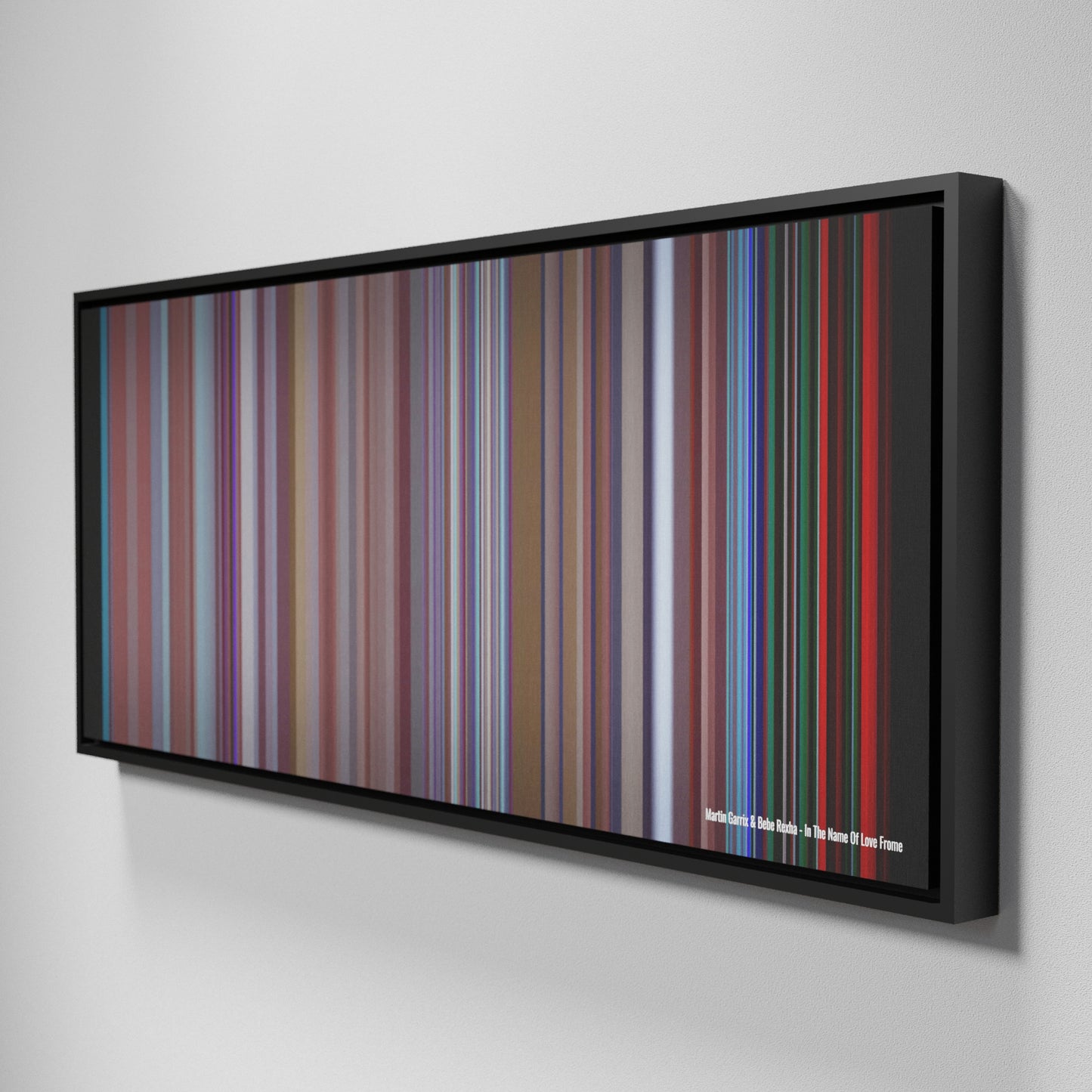 Side view of Framed Buff's of Martin-Garrix--Bebe-Rexha-In-The-Name-Of-Love Frome on the wall