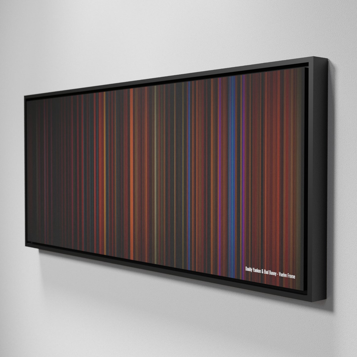 Side view of Framed Buff's of Daddy-Yankee--Bad-Bunny-Vuelve Frome on the wall