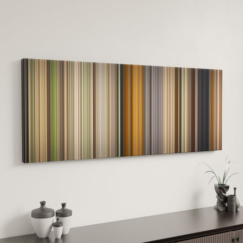 RRR canvas art in modern interior - movie color palette